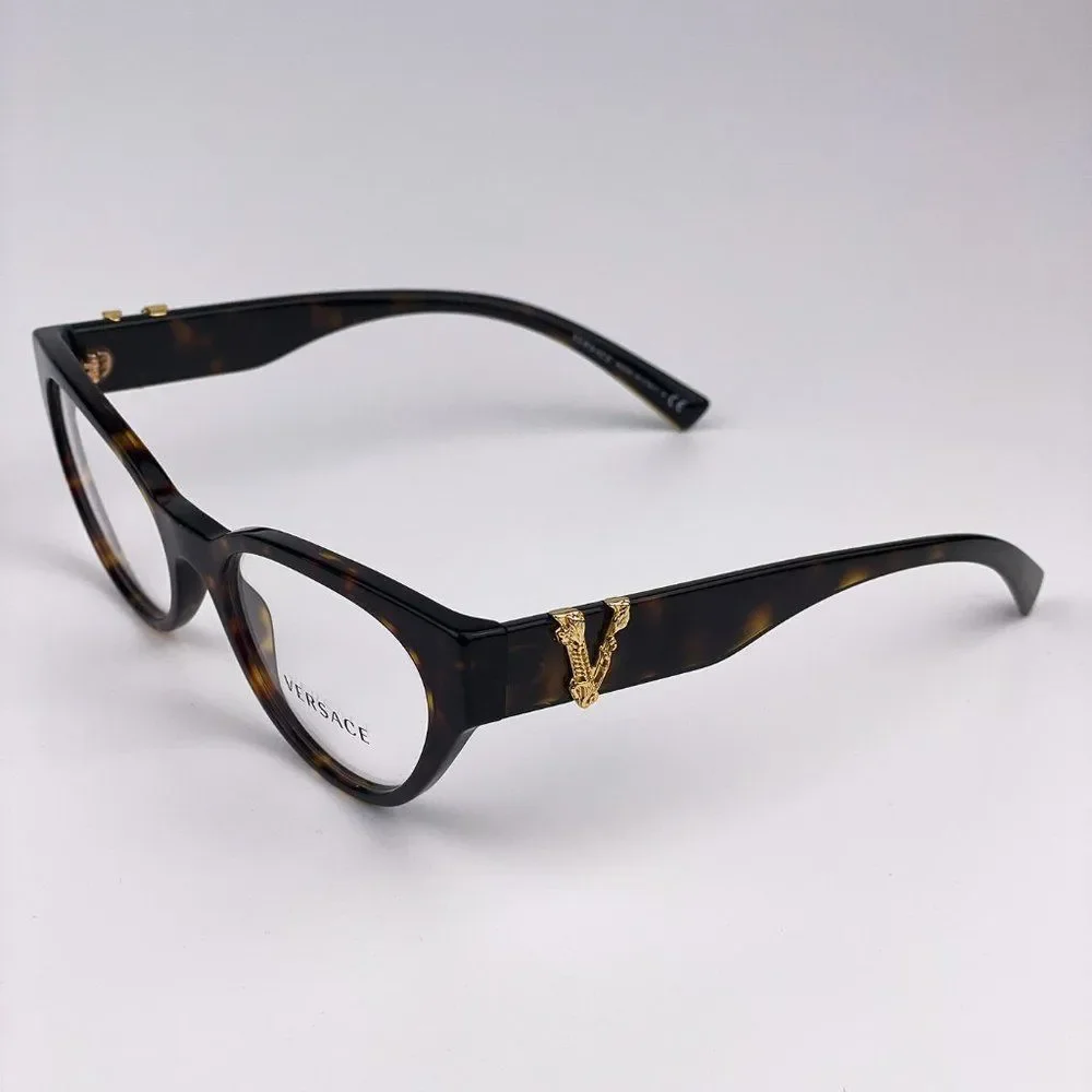 Versace VE3282 108 Eyeglasses Dark Havana Cat Eye Women